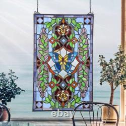 Butterfly Utopia Tiffany-Style Stained Glass Window Panel