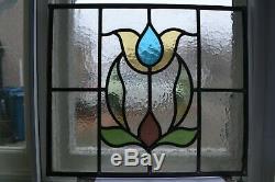 C10. Traditional leaded light stained glass window door panel made new your size