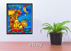 CATS PAINTING, Stained glass panel, Glass painting, Colorful cat, cat wall art