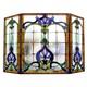 CHLOE Tiffany Style Stained Glass Fireplace Screen Victorian 3 Panel Folding 44