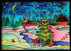 CHRISTMAS PAINTING, Stained glass panel, Glass painting, Window décor office