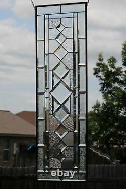 CLARITY Beveled Stained Glass Window Panel-Sidelight /Transom-40 1/2 x 12