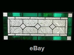 CLASSIC STYLE 23-3/4 x 10-1/8 stained glass window panel hangs two ways