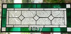 CLASSIC STYLE 23-3/4 x 10-1/8 stained glass window panel hangs two ways