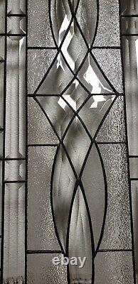 CLEAR- Beveled Transom Stained Glass Window Panel- 371/2x 14 1/2HMD-US