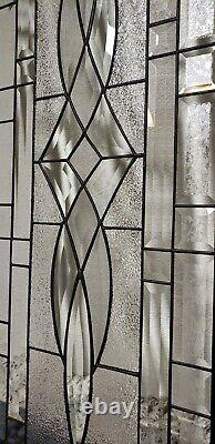 CLEAR- Beveled Transom Stained Glass Window Panel- 371/2x 14 1/2HMD-US
