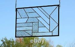 CLEAR STAINED GLASS PANEL/WINDOW PANEL 17 7/8 x 11 7/8 Textured art glass