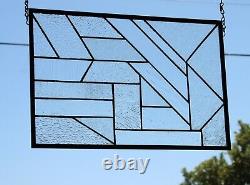 CLEAR STAINED GLASS PANEL/WINDOW PANEL 17 7/8 x 11 7/8 Textured art glass