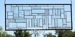 CLEAR STAINED GLASS PANEL/WINDOW PANEL Large 36 5/8 x 14 5/8Textured art glass