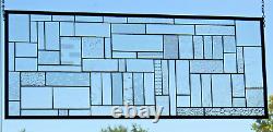 CLEAR STAINED GLASS PANEL/WINDOW PANEL Large 36 5/8 x 14 5/8Textured art glass