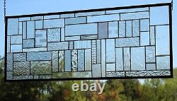 CLEAR STAINED GLASS PANEL/WINDOW PANEL Large 36 5/8 x 14 5/8Textured art glass