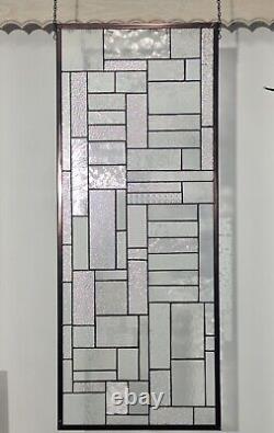 CLEAR STAINED GLASS PANEL/WINDOW PANEL Large 36 5/8 x 14 5/8Textured art glass