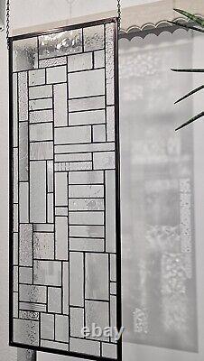 CLEAR STAINED GLASS PANEL/WINDOW PANEL Large 36 5/8 x 14 5/8Textured art glass