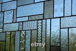 CLEAR STAINED GLASS PANEL/WINDOW PANEL Large 36 5/8 x 14 5/8Textured art glass