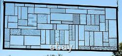 CLEAR STAINED GLASS PANEL/WINDOW PANEL Large 36 5/8 x 14 5/8Textured art glass