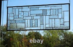 CLEAR STAINED GLASS PANEL/WINDOW PANEL Large 36 5/8 x 14 5/8Textured art glass