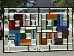COLOR CONNECTION Amazing Stained Glass Panel Ready to Hang 28 ½x16 ½