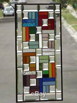 COLOR CONNECTION Amazing Stained Glass Panel Ready to Hang 28 ½x16 ½