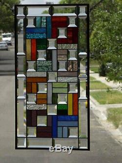 COLOR CONNECTION Amazing Stained Glass Panel Ready to Hang 28 ½x16 ½