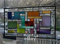 CONTEMPORARILY BEVELED Stained Glass Window Panel (Signed and Dated) ©