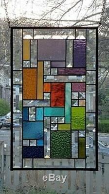 CONTEMPORARILY BEVELED Stained Glass Window Panel (Signed and Dated) ©