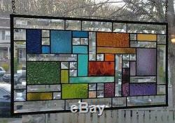 CONTEMPORARILY BEVELED Stained Glass Window Panel (Signed and Dated) ©