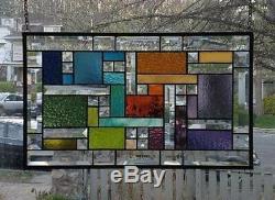 CONTEMPORARILY BEVELED Stained Glass Window Panel (Signed and Dated) ©