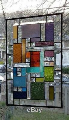 CONTEMPORARILY BEVELED Stained Glass Window Panel (Signed and Dated) ©