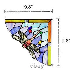 Capulina 1 Pair Dragonfly Stained Glass Panels Door Window Corner Tiffany Gla