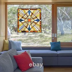 Capulina Mission Style Stained Glass Window Hangings Panels 20 W x 20 H Excellen