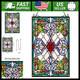 Capulina Stained Glass Window Panel Victorian Tiffany Style Suncatcher