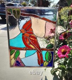 Cardinal 9X12 Contemporary Stained Glass By Jessica Joy Myers