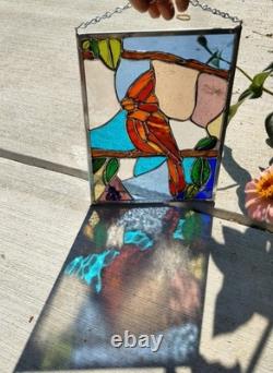 Cardinal 9X12 Contemporary Stained Glass By Jessica Joy Myers