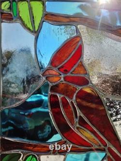 Cardinal 9X12 Contemporary Stained Glass By Jessica Joy Myers