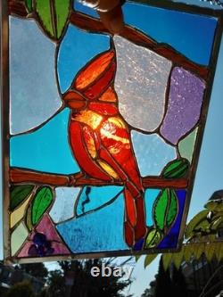 Cardinal 9X12 Contemporary Stained Glass By Jessica Joy Myers