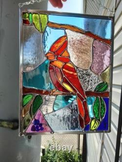 Cardinal 9X12 Contemporary Stained Glass By Jessica Joy Myers