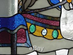 Carousel Horse #1 Stained Glass Window Panel EBSQ Artist