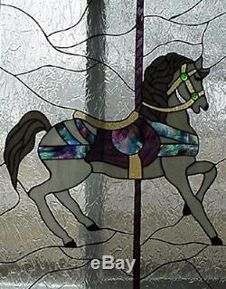 Carousel Horse #2 Stained Glass Window Panel EBSQ Artist