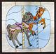 Carousel Horse Stained Glass Window Panel 47 x 45 size