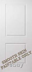 Carrara 2 Panel Square Primed Smooth Solid Core Molded Wood Composite Doors