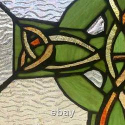 Celtic Cross Stained Glass Window Panel