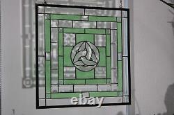 Celtic/Trinity Privacy-Stained Glass Window Panel-19 5/8 x19 5/8 HDMA-US