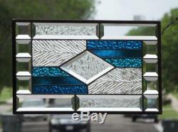Center Stage Beveled Stained Glass Window Panel 17 3/8 x 10 3/8