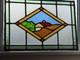 Charming 1930's Stained Glass Window Panel Pastoral Scene