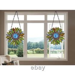Chloe Lighting Sundance Tiffany-Style Floral Stained Glass Window Panel 11