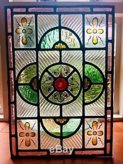 Circa 1871 Beautiful Victorian stained glass panel (W 29.5cms/H 42cms/D 0.5cm)
