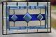 Classic Cobalt Blue Beveled Stained Glass Panel 28 5/8x16 1/2