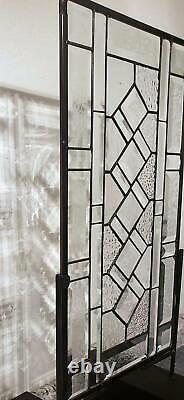 Classic Twist Clear Beveled Stained Glass Panel 21 1/2x 11 1/2
