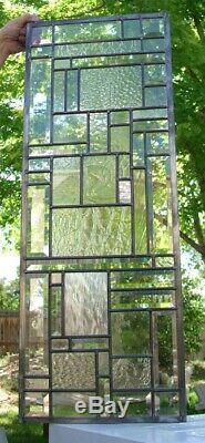 Clear Abstract Textures Diamond Beveled Stained Glass Window Panel