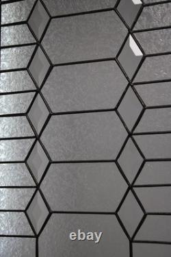 Clear Beveled Stained Glass Panel. Contemporary hanging panel